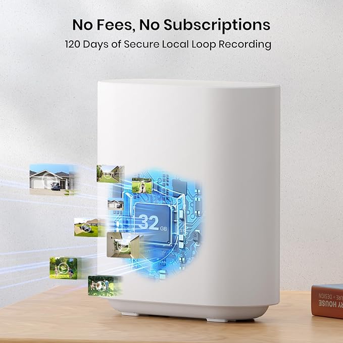 aosu Security Cameras Outdoor Wireless, 2 Cam-Kit, No Subscription, Solar-Powered, Home Security Cameras System with 360° Pan & Tilt, Auto Tracking, 2K Color Night Vision, Easy Setup, 2.4 & 5GHz WiFi