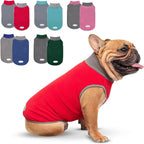 cyeollo 2 Pack Dog Sweater Small Dog Fleece Sweatshirt Reflective Pullover Stretchy Dogs Jacket Lightweight Vest Pet Clothes for Puppy, Grey & Red