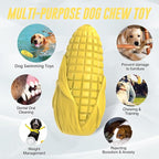 Dog Chew Toys for Aggressive Chewers,Idestructible Tough Durable Squeaky Interactive Dog Toys，Durable Dog Teeth Cleaning Toy for Medium Large Breeds，Corn Stick Toy (Yellow)