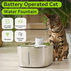 Wireless Cat Water Fountain Stainless Steel,135floz/4L Battery Operated Automatic Pet Fountain,Cordless Cat Water Dispenser Pet Drinking Water Fountain for Multicat Cats Dog Outdoor