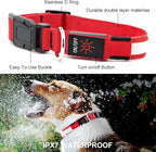 YFbrite Ultra Light Adjustable LED Dog Collar, Light up Dog Collars Rechargeable Glowing in The Dark Collars Visiblity & Safety for Small, Medium, Large Dogs (Red, Large)