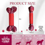 Apasiri Tough Dog Toys for Aggressive Chewers Large Breed, 2-Pack Dogs Chew Toys for Large Medium Dogs, Nylon and Rubber Dog-Bones for Teething Chew, Beef Flavor, for Doggo 20-75 lbs