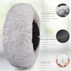 Extra Small Dog Bed Cute Grey Dog Bed Washable 19 inches Donut Fluffy Small Pet Beds,Calming Anti Anxiety Round Fits up to 10 lbs Soft Warm Pets Beds for Puppy Dogs Indoor