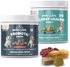 Dog Allergy Relief & Probiotic Chews - Omega 3 Salmon Oil for Itch and Shedding Control, Gut Health & Immune Support with Chicken Liver Flavor, for Skin Irritation & Digestive Health (90 Ct Each)
