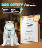 Halypet Cat Harness and Leash Set[MAX Safety 4th-Gen] Cute Escape Proof Vest Harness for Girl&Boy Cat Walking, Comfortable Adjustable Leash and Reflective Strips for Outdoor Kitten, S Green Tropics