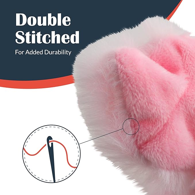 Flourish Pets 2 in 1 Multi-Layer Chew Toy for Active Dogs | Non-Toxic BPA Free Double Stitched Soft Fabric Exterior Dog Toys | Long-Lasting Dog Plush Toys - Pig 3.5"