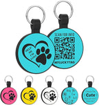 MYLUCKYTAG QR Code Silicone Dog ID Tag - Online Pet Profile, Location Alert Email, Quiet, Durable - Engraved Pet Tag for Dogs and Cats
