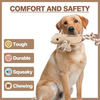 Tough Durable Squeaky Dog Toys for Aggressive chewers Interactive to Keep Them Busy, Funny Plush Dogs Toy for Small Medium Large Chewer Cute Birthday Gift (Frog)