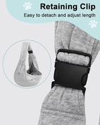 Dog Carrier Sling for Small Dogs and Cats(0 to 12 lbs), Puppy Sling Carrier with Adjustable Strap, Travel Safety Harness, Hands-Free Pet Carring Holder Travel Bag for Outdoor, Gray