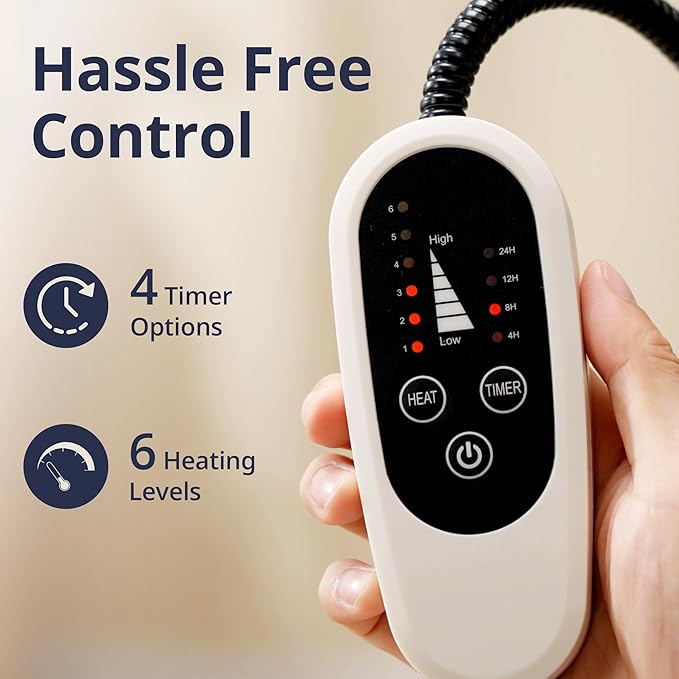 Heated Cat Bed with Auto Shut Off Timer, 17.7" x 13.7" Adjustable Temperature Indoor Pet Heating Cushion Bed for Kittens, Cats, Puppies and Small Dogs, Gray