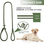 Lynxking Dog Leash Slip Lead Reflective Breathable Rope Comfortable Strong No Pull Slip On Pet Training Lead for Dogs