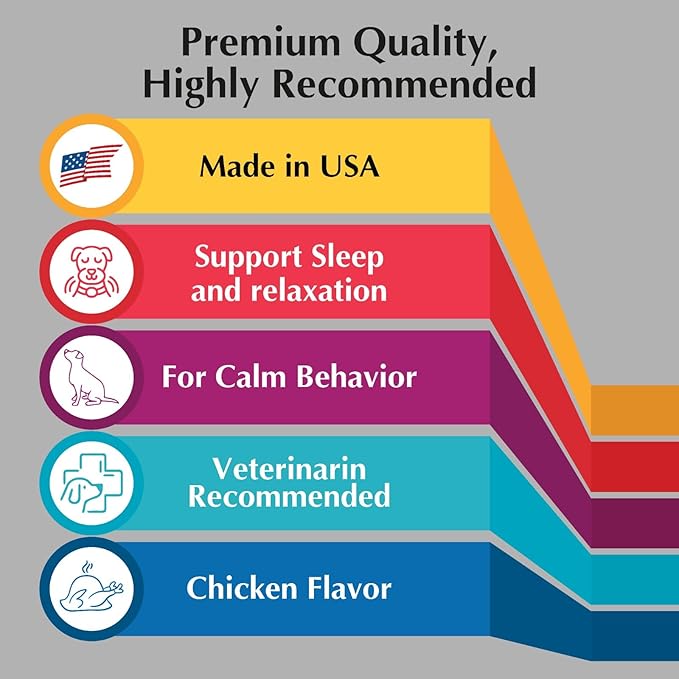 Calming Chews for Dogs by Giarcidia – Hemp-Based Max Strength Anxiety Relief, Stress Relief for Fireworks, Thunderstorms, Travel & Separation – Chicken Flavor – 90 Soft Treats for Dogs