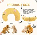ucho Cats Kitten Pillow Cat Nap Plush, Puppy Purr Soothing Plush Cat Toy,Soft Fluffy Warming Pillow, Pet Calming Toy for Joint Relief Sleeping Improve Yellow