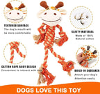 Rope Dog Toys to Keep Them Busy - Tug of War Dog Toys for Boredom Plush Interactive Squeaky Puppy Toys for Small Medium Large Dogs