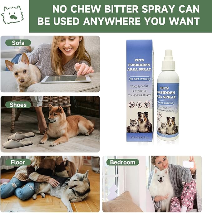 Dog Training Spray (5.92 fl oz) – Discourages Chewing, Barking & Peeing – Indoor & Outdoor Behavior Corrector for Dogs and Cats – Gentle for Dog