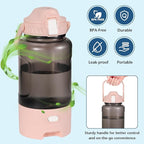 50oz Dog Water Bottle with Handle - Portable Pet & Human Water Dispenser for Hiking, Camping, Travel - Leakproof, BPA-Free, Outdoor Puppy Essential for Walking, Park, Beach (Pink)