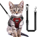 Cat Harness and Leash for Walking Escape Proof Soft Adjustable Cat Leash Breathable Honeycomb Structure Comfortable Vest Easy to Wear Kitten Harness for Outdoor Travel, Honeycomb Red, XXS