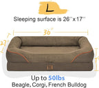 Washable Orthopedic Large Dog Bed - Big Dog Beds with Removable Waterproof Cover and Non-Slip Bottom XL Large Pet Beds with Bolster Extra Large Dogs Bed