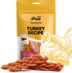 iPaw Turkey Dog Treats, All Natural Human Grade Dog Treat, Suitable for Training chew, US Sourced Raw Material, Hypoallergenic, Rawhide Alternative, Braided Stick (Duck Liver)
