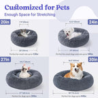 rabbitgoo Calming Dog Bed for Small Medium Dog, 27 inches Pet Bed Machine Washable, Non-Slip Round Fluffy Plush Faux Fur Dog Bed, Soft Donut Cuddler Cushion for Small Dog, Dark Grey