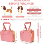 Dog Purse Carrier for Small Dogs, Soft Soft Sided Folding Dog Carriers for Small Dogs Medium Cats Puppies up to 15 Lbs, Washable Breathable Puppy Carrier for Outdoor Travel (Large Pink)