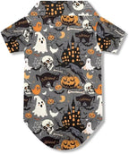 Ghost Skull Dog Shirt for Medium Dogs Boys Cute Puppy Outfit Pet Halloween Shirts for Cats & Dogs, Spring Summer Breathable Cat Princess Shirt for Holiday Birthday Party Costume Clothing