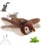 SKIPDAWG PETGEEK Flapping & Chirping Bird Cat Toy for Indoor Cats with Catnip, USB Rechargeable Motion Activated, Interactive Beating Wings Cat Toy, Hanging Flapping Bird for Cats (No Fly)