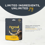 Reveal Natural Cat Treats, 8 Count, Single Ingredient Treats for Cat, Grain Free, Freeze Dried Chicken, 0.88 oz Bags