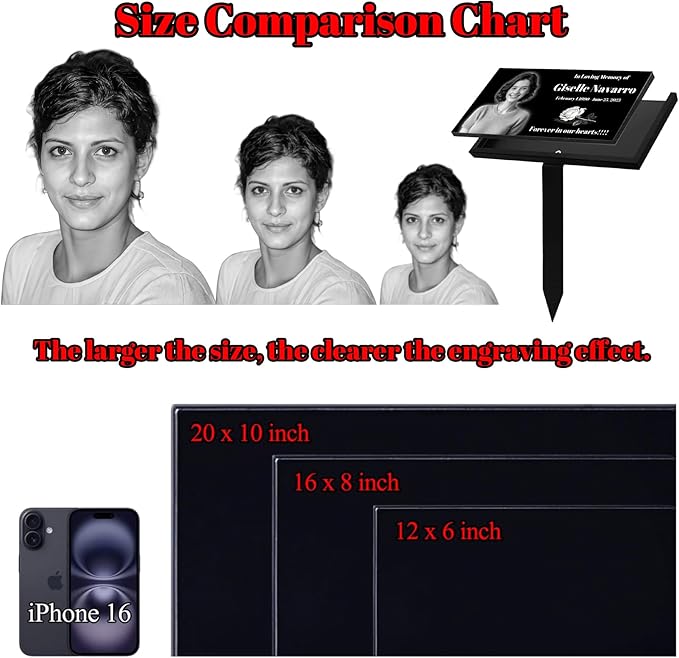 Personalized Pet Memorial Stones, Memorial Plaque for Pets, Dog, Cat, Black Granite Memorial Garden Stone Engraved with Photo, Dog Memorial Grave Markers Pet Memorial