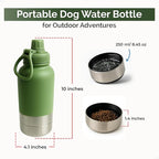Portable Water Bottle & Feeder Bowl: Durable 2-in-1 Travel Solution with Stainless Steel, eco-Friendly Design, and Compact Portability. Perfect for Hydrating Pets on The go