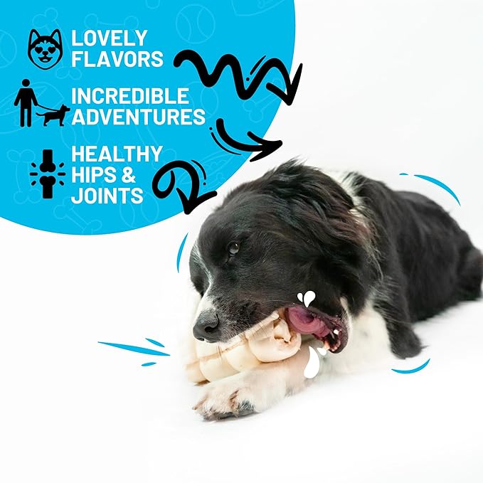 Sitka Farms Beef Cheek ROLL Natural 5-6 Inch (10 Count) Extra Thick Dog Chew Bones No Rawhide Sourced from Free Range Grass Fed/Healthy Teeth and Gums for Small Medium and Large Dogs