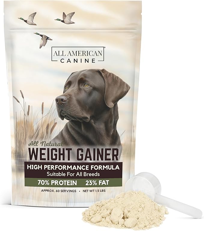 Dog Weight Gainer – High Calorie Dog Food Supplement & Protein Powder for Rapid Weight Gain, Mass, and Recovery – Appetite Stimulant – 60 Servings