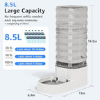Gravity 8.5L Dog and Cat Water Bowl Dispenser, Automatic Stainless Steel Dog Water Bowl, 100% BPA-Free, Self-Filling Large Capacity Pet Water Feeder for Dogs and Cats