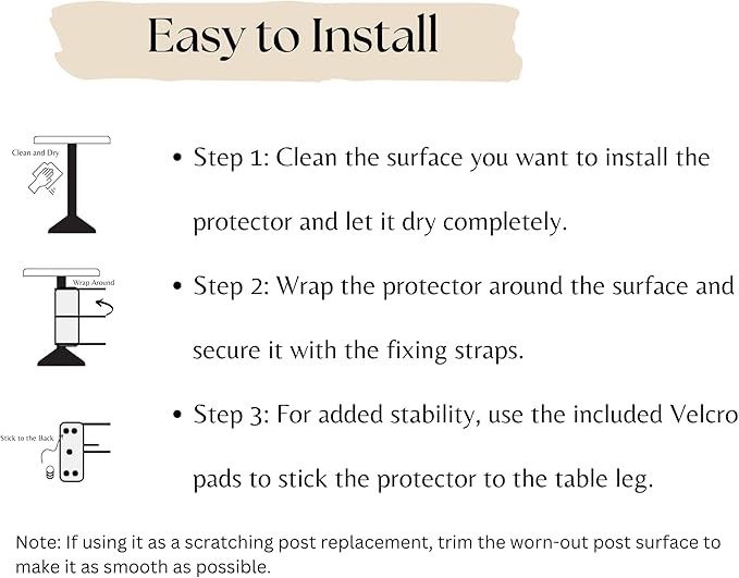 Boho Sisal Cat Scratcher Mat with Hook and Loop Strips (Scratch Protector for Carpet, Sofa, Wall and Furniture), Durable and Shedding-Resistant Surface (Table Leg Protector, Fishbone)