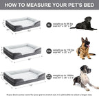 Orthopedic Dog Bed for Large Dogs, Egg Crate Foam Bed for Large Dogs, Equipped with Removable Waterproof Pillow Cover and Anti-Slip Bottom, Pet Bed