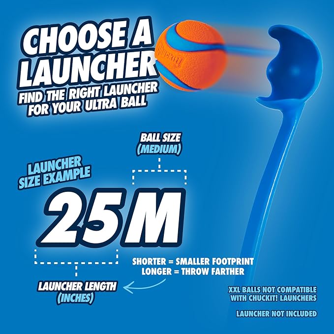 Chuckit! Ultra Ball Dog Toy - Medium Bouncy Fetch Balls for Dogs 20-60 lbs - Made from Durable Rubber - Floating Water Pet Toys - Size Medium - 2.5-inch Diameter - Pack of 12