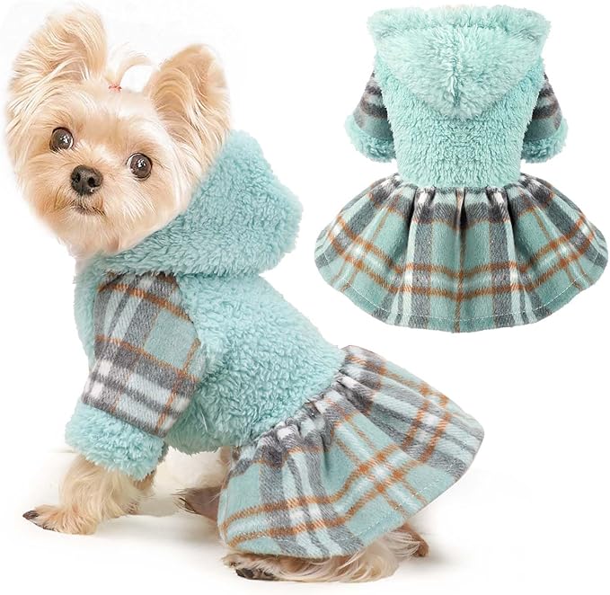 Dog Hoodie Dog Sweater Puppy Clothes for Small Dogs Boy Girl Pet Hoodies for Dogs Cold Weather Doggie Coats Fall Doggy Sweatshirt for Chihuahua Yorkie Cat Sweater Costumes, M, Green