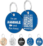 MYLUCKYTAG QR Code Stainless Steel Pet ID Tag - Personalized, Online Profile, Location Alert Email, Digital, Durable - Dog Collar Engraved