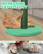 Bdor Cat Scratching Post, Cactus Cat Scratcher with Nature Sisal Rope for Indoor Adults Cats and Kitten, Resistant Carpet Scratch Post, Green