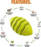 Max Fusion Made with Nike Grind, Arlee Spiro Football Dog Toy for All Dogs, Durable & Natural Rubber Chew Toy for Play, Fetch & Chewing, Medium, Green, 1 Count