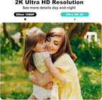 Wireless Security Cameras Outdoor/Indoor,2K UHD WiFi Smart Security Camera,Battery Powered,Motion Detection, 2-Way Audio,Color Night Vision,Weatherproof,Cloud/SD Storage for Home Security,4 pack