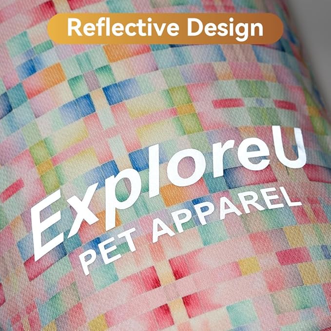 Sun Protection Dog Shirts, Breathable Cooling Vest for Summer Lightweight Quick Dry and Insert Prevention Cotton Tank Top for Small Medium Large Pet Outdoor, Hiking (Candy Patch, Large)