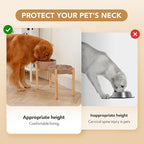 Ceramic Raised Slow Feeder Dog Bowl Set, Elevated 8.2inch Bowl and 9.5inch Slow Pet Food Dish with Wooden Stand for Large Dog (2 x Brown Coffee+ Stand)