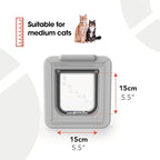 Cat Mate Elite Microchip Cat Flap with Digital Timer & LCD Display Bundle, Includes Pet Door (355) & Elite Wall Liner (308) - Small to Average Sized Cats, for UPVC, Glass and Wood Installation