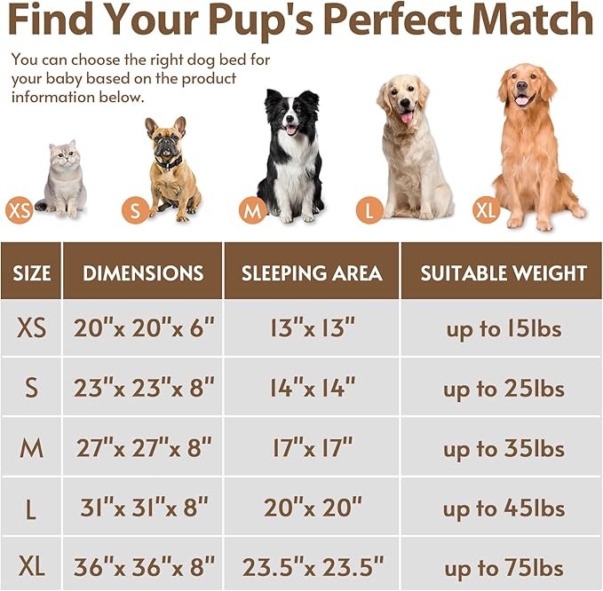 JOLLYVOGUE Calming Dog & Cat Bed for Small Dogs, Anti-Anxiety Donut Cuddler Cozy Soft Round Bed with Anti-Slip Bottom, Fluffy Faux Fur Plush Cushion Beds for Small Medium Dogs (27")