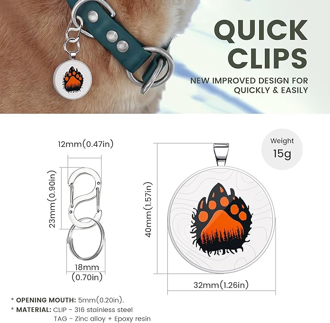 Personalized Dog Tags - Custom Dog Name Tags with QR Code for Instant Pet Location Alerts