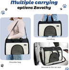 Zavothy Collapsible TSA Approved Pet Carrier for Cats & Dogs (Up to 15 Lbs, 16.54"x11.42"x9.84") – Soft-Sided Airline Travel Carrier, White