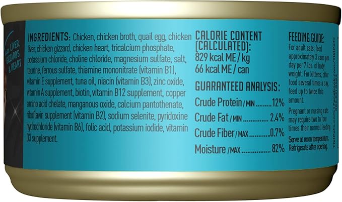 Tiki Cat After Dark, Chicken & Quail Egg, High-Protein and 100% Non-GMO Ingredients, Wet Cat Food for Adult Cats, 2.8 oz. Can (12 Count)