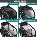 PetAmi Small Dog Purse Carrier, Soft-Sided Pet Carrier Bag with Pockets, Portable Puppy Cat Travel Handbag Tote, Airline Approved Breathable Mesh, Poop Bag Dispenser, Max 18 lbs, Polka Dot Black