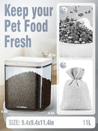12lbs/200OZ/10.6qt Airtight Dog food storage container with lids,Dog Treat Container With Measuring cup,Dry Pet Food storage bin for Dogs,Cats,and Birds 11L